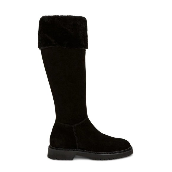 AQUATALIA MAGNOLIA WEATHERPROOF TALL BOOT FUR SUEDE BLACK 10.5 (P18) - Picture 1 of 10